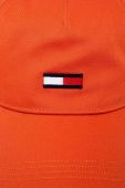 Бавовняна бейсболка Tommy Jeans колір помаранчевий однотонна