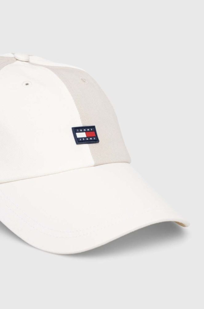 Бавовняна бейсболка Tommy Jeans колір бежевий візерунок фото 2