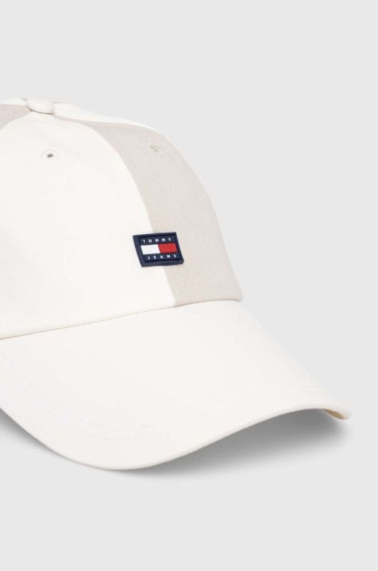 Бавовняна бейсболка Tommy Jeans колір бежевий візерунок фото 2