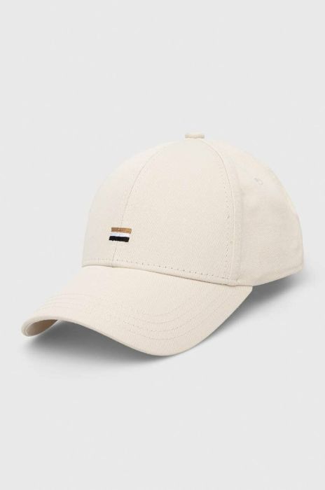 Бавовняна бейсболка BOSS колір білий з аплікацією (3288021)