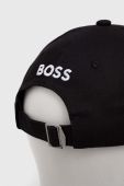 Бавовняна бейсболка BOSS колір чорний з аплікацією (3288020)