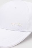 Бавовняна бейсболка Boss Green BOSS GREEN колір білий однотонна