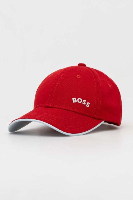 Бавовняна бейсболка Boss Green BOSS GREEN колір червоний однотонна