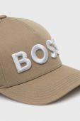 Бавовняна бейсболка BOSS колір бежевий з аплікацією (3351418)