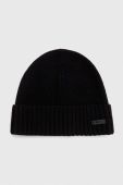 Вовняна шапка BOSS колір чорний вовна (3354015)