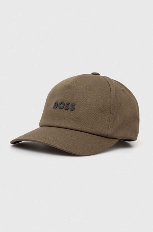 Бавовняна бейсболка Boss Orange BOSS ORANGE колір зелений однотонна