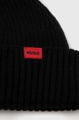 Шапка HUGO колір чорний з тонкого трикотажу (3376513)
