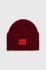 Вовняна шапка HUGO колір бордовий з тонкого трикотажу вовна