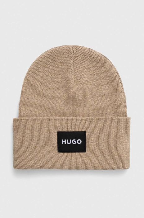 Шапка HUGO колір коричневий