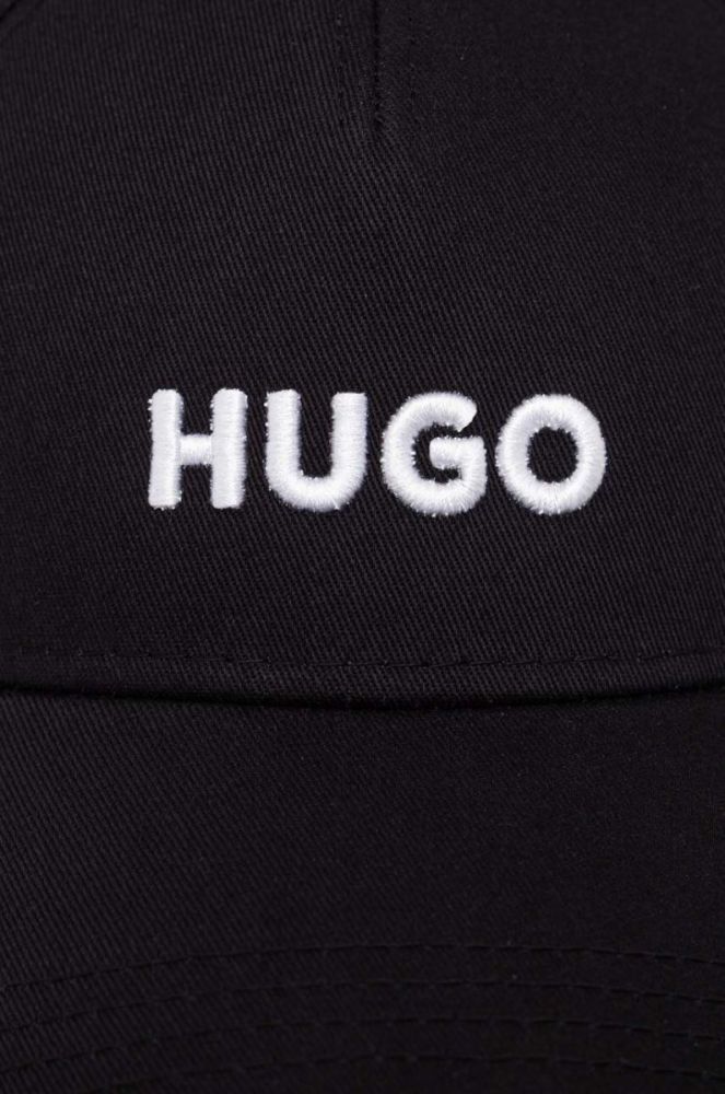 Бавовняна бейсболка HUGO колір чорний з аплікацією (3278446) фото 3