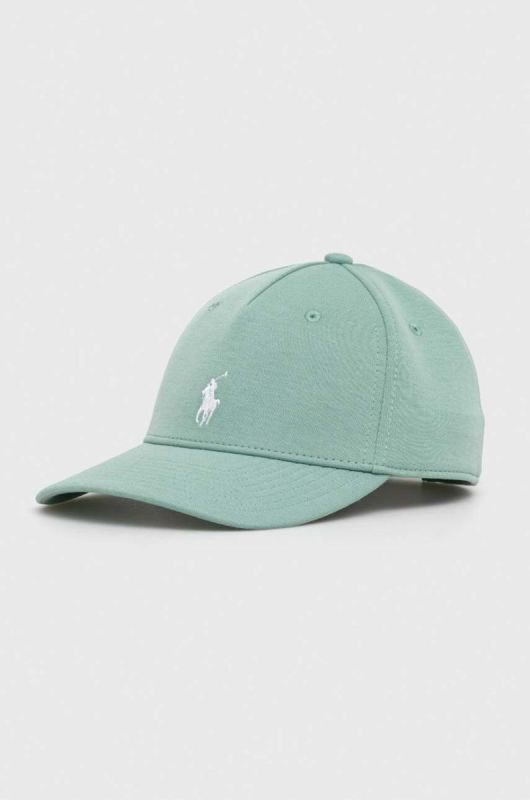 Кепка Polo Ralph Lauren колір зелений однотонна