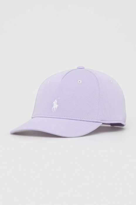 Кепка Polo Ralph Lauren колір фіолетовий однотонна
