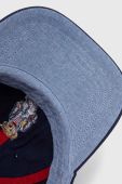 Бавовняна шапка Polo Ralph Lauren колір синій з аплікацією