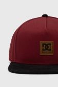 Бавовняна бейсболка DC колір бордовий візерунок