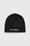 Шапка з домішкою кашеміру Karl Lagerfeld колір чорний з тонкого трикотажу (3351421)