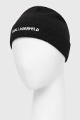 Шапка з домішкою кашеміру Karl Lagerfeld колір чорний з тонкого трикотажу (3351421)