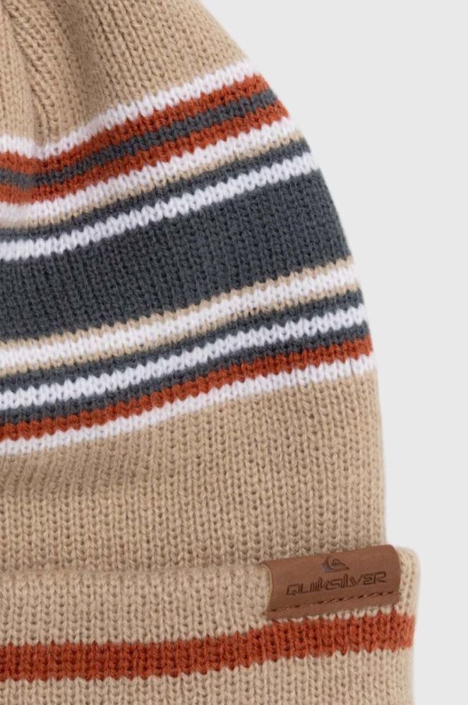 Шапка Quiksilver колір бежевий з товстого трикотажу фото 2
