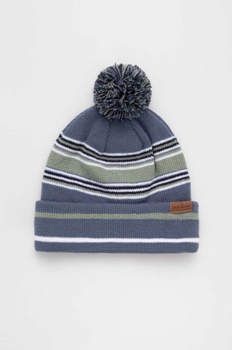 Шапка Quiksilver з товстого трикотажу колір блакитний