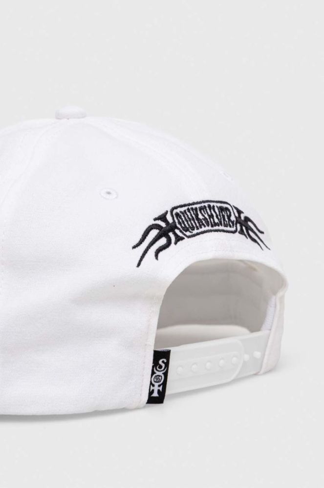 Бавовняна бейсболка Quiksilver колір білий з принтом фото 3