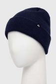 Вовняна шапка Quiksilver колір синій з товстого трикотажу вовна