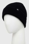 Вовняна шапка Quiksilver колір чорний з товстого трикотажу вовна