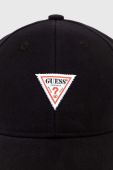 Бавовняна бейсболка Guess Originals колір чорний з аплікацією фото 2