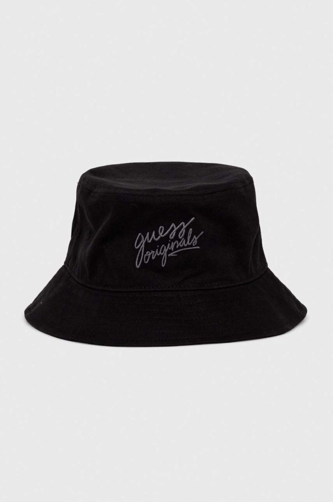 Бавовняний капелюх Guess Originals колір чорний з бавовни