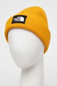Шапка The North Face колір жовтий з товстого трикотажу