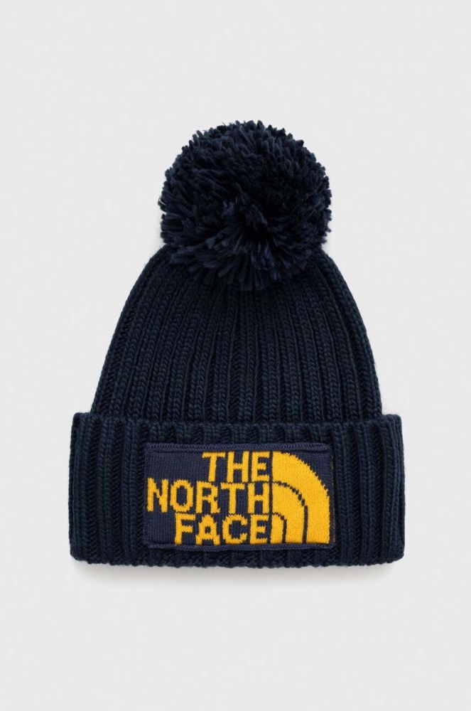 Шапка The North Face колір синій з товстого трикотажу (3601851)