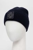 Вовняна шапка Guess колір синій вовна
