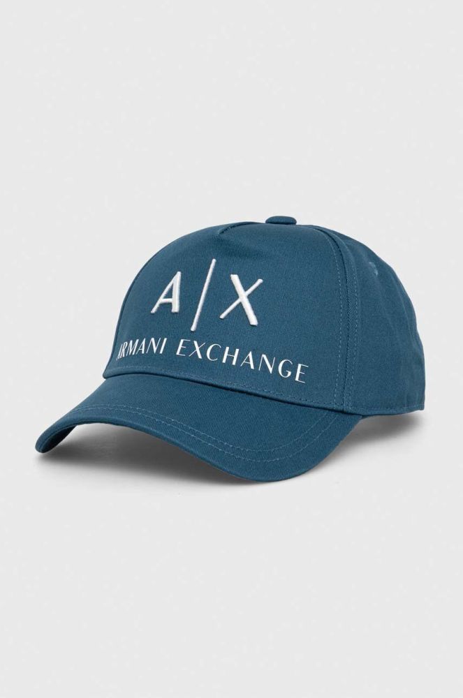 Кепка Armani Exchange з аплікацією колір блакитний (3437512)