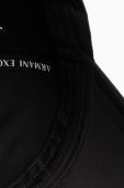 Бавовняна бейсболка Armani Exchange колір чорний з принтом (3473709)