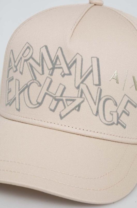 Бавовняна бейсболка Armani Exchange колір срібний з принтом фото 2
