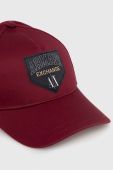 Бавовняна бейсболка Armani Exchange колір бордовий з аплікацією