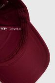 Бавовняна бейсболка Armani Exchange колір бордовий з аплікацією