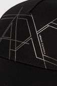 Бавовняна бейсболка Armani Exchange колір чорний з принтом (3473710)