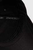 Бавовняна бейсболка Armani Exchange колір чорний з принтом (3473710)