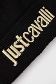 Шапка з домішкою вовни Just Cavalli колір чорний з тонкого трикотажу (3515179)