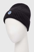 Шапка з домішкою вовни North Sails колір чорний з товстого трикотажу