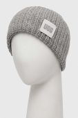 Шапка з домішкою вовни UGG колір сірий з товстого трикотажу (3577527)