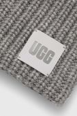 Шапка з домішкою вовни UGG колір сірий з товстого трикотажу (3577527)