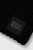 Шапка з домішкою вовни UGG колір чорний з товстого трикотажу (3577526)