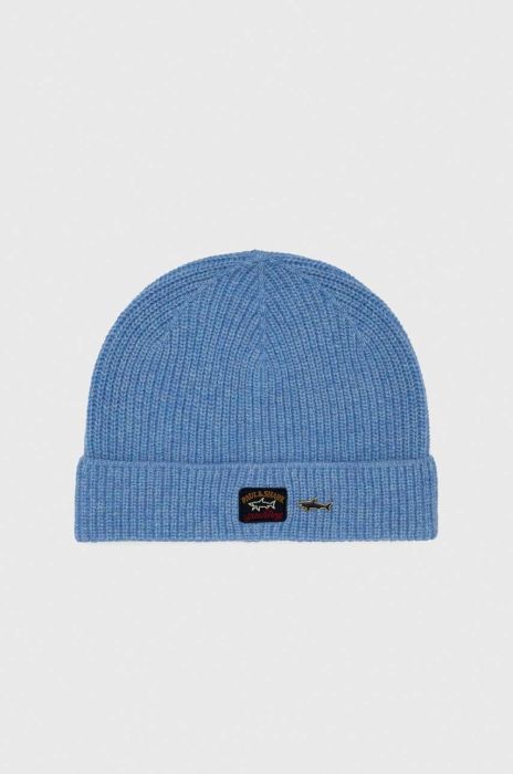 Вовняна шапка Paul&Shark вовна колір блакитний (3365940)