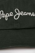 Бавовняна бейсболка Pepe Jeans Gilbert колір зелений з аплікацією