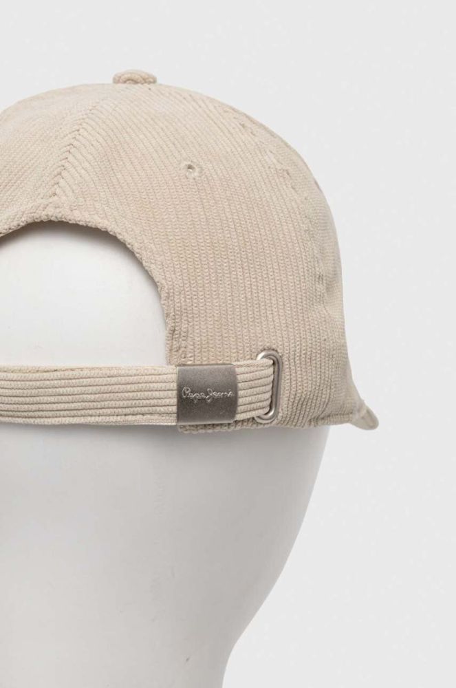 Кепка Pepe Jeans Grey колір бежевий однотонна фото 3