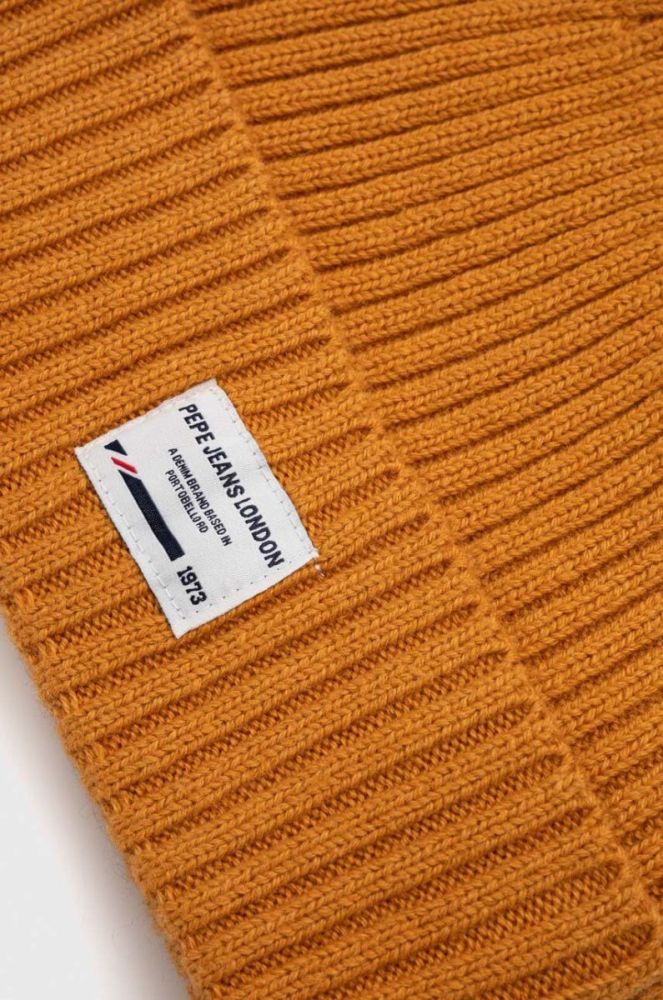 Шапка з домішкою вовни Pepe Jeans Griffin колір помаранчевий фото 3