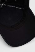Бавовняна бейсболка AllSaints колір чорний з аплікацією