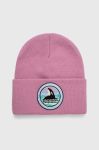 Шапка Napapijri колір рожевий з тонкого трикотажу Шапка Napapijri колір рожевий з тонкого трикотажу