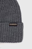 Шапка Napapijri колір сірий з товстого трикотажу (3550296)