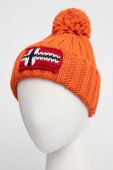 Шапка з домішкою вовни Napapijri колір помаранчевий з товстого трикотажу (3553816)